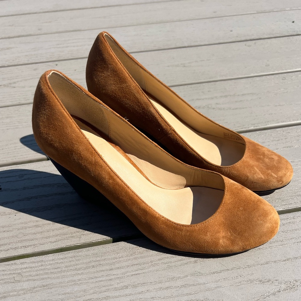 Suede wedge heels size 8